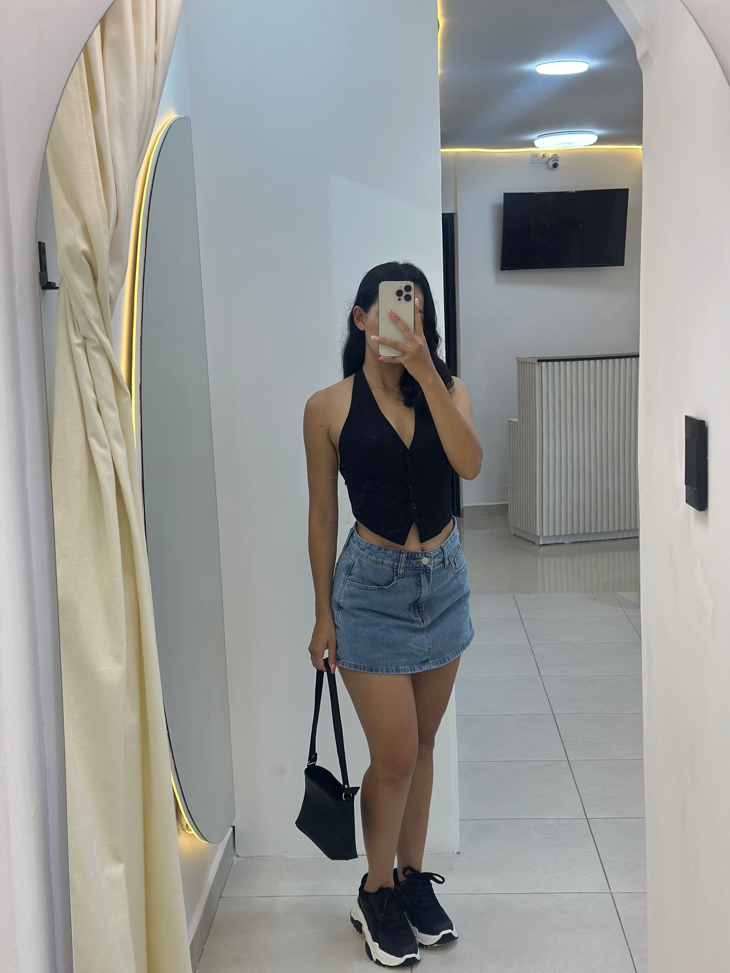 Falda short jean