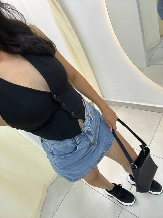 Falda short jean