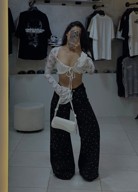 Top corto manga larga